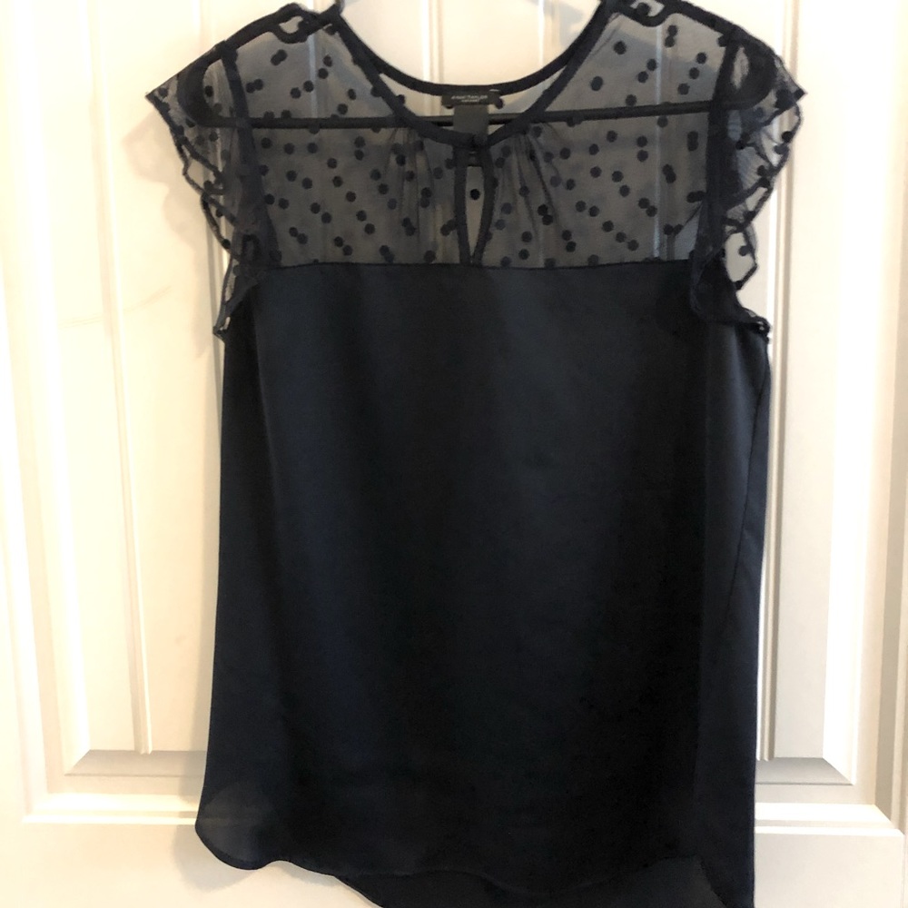 Ann Taylor Factory Navy Blouse